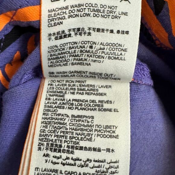 SuperDry Vintage Logo Print Mid Slim Fit Men’s Purple Tee Orange Leaves Small - Picture 5 of 6